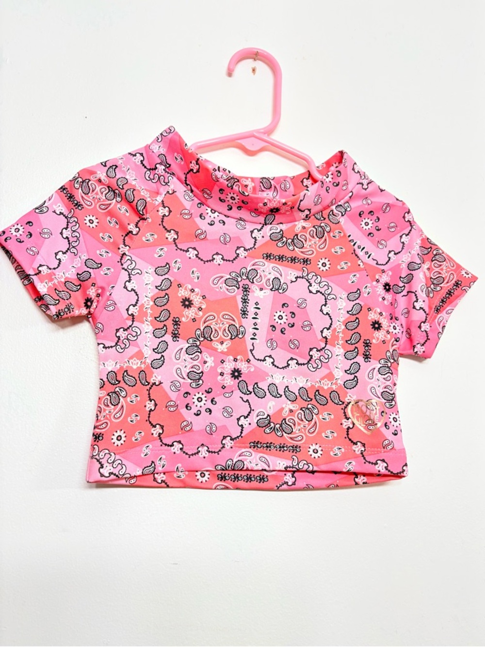 Body Glove Girls Size 4 Pink Bandana Print Shirt